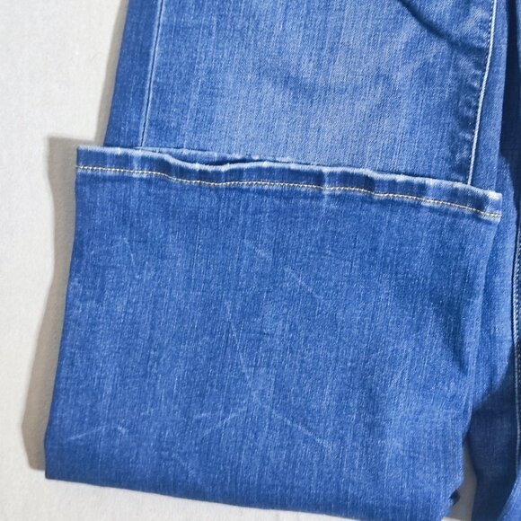 Tommy Hilfiger Jeans women's sz 0/W25 denim blue wide leg crop factorydistressed - Picture 11 of 16